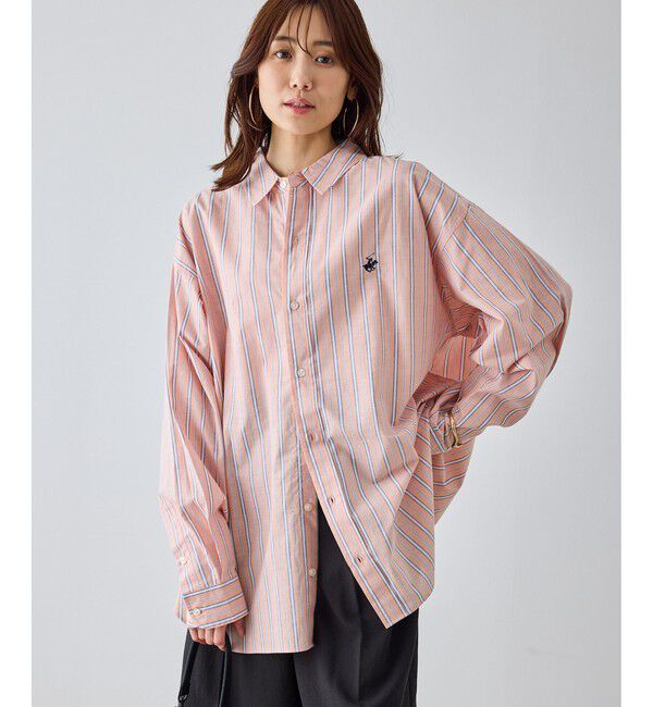 Rope&rsquo;Picnic「【BEVERLYHILLS POLO CLUB・一部店舗限定】ストライプビッグシルエットシャツ」|シャツ・ブラウス|