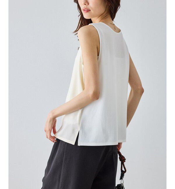 Rope&rsquo;Picnic「【emur/エミュール】サテンスクエアタンク」|タンクトップ|