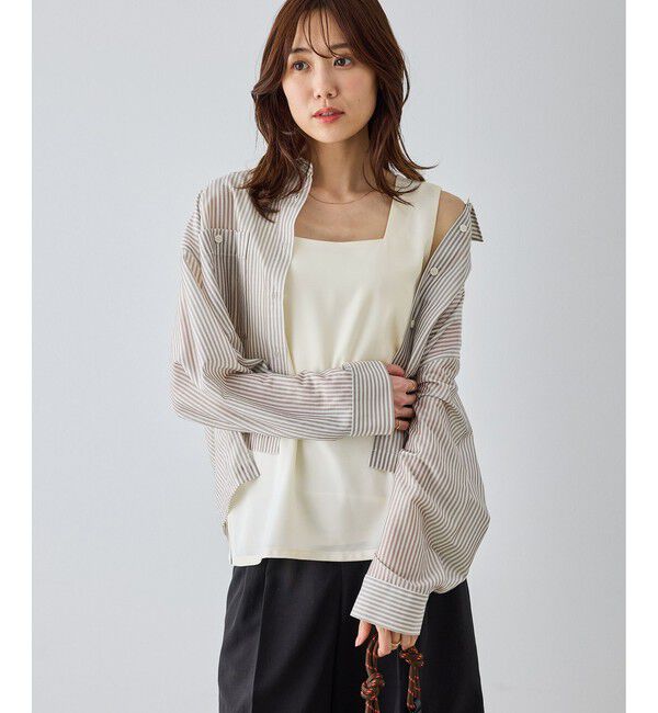 Rope&rsquo;Picnic「【emur/エミュール】サテンスクエアタンク」|タンクトップ|