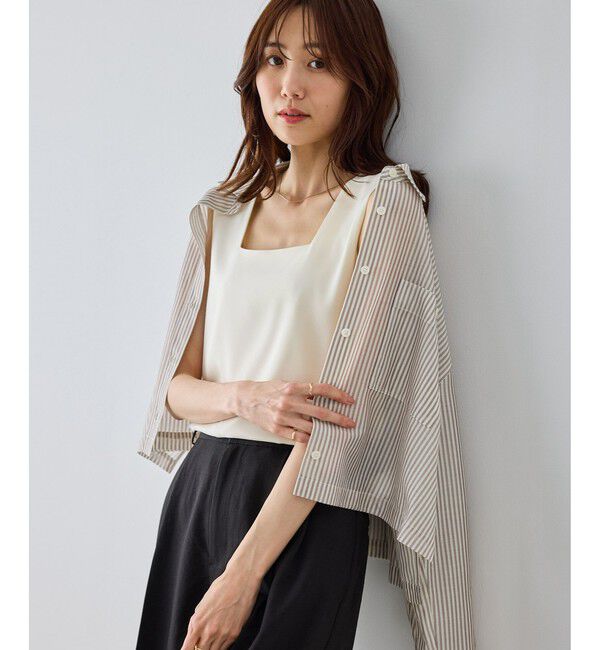 Rope&rsquo;Picnic「【emur/エミュール】サテンスクエアタンク」|タンクトップ|