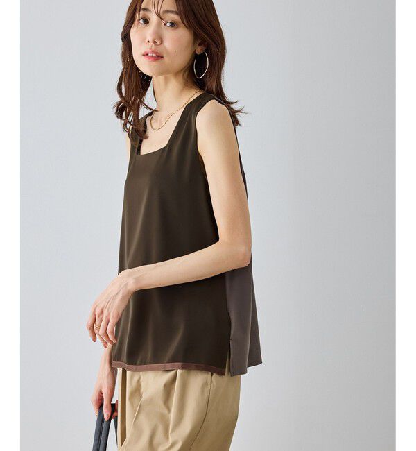 Rope&rsquo;Picnic「【emur/エミュール】サテンスクエアタンク」|タンクトップ|