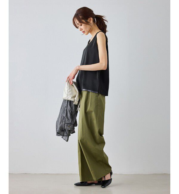 Rope&rsquo;Picnic「【emur/エミュール】サテンスクエアタンク」|タンクトップ|