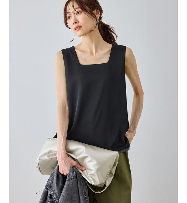 Rope&rsquo;Picnic「【emur/エミュール】サテンスクエアタンク」|タンクトップ|