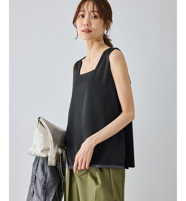 Rope&rsquo;Picnic「【emur/エミュール】サテンスクエアタンク」|タンクトップ|