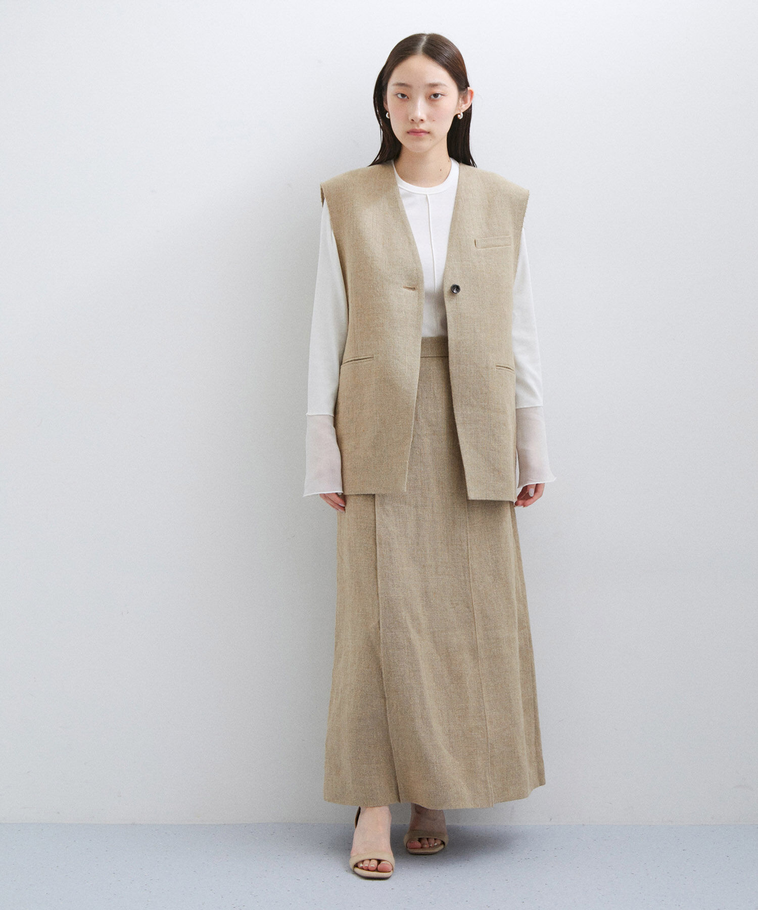 ADAM ET ROPE'「【セットアップ対応】ローウエストリネンスカート」|スカート|