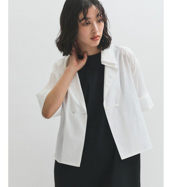 ADAM ET ROPE'「ハーフスリーブダブルボタンシャツ」|シャツ・ブラウス|ホワイト(10)