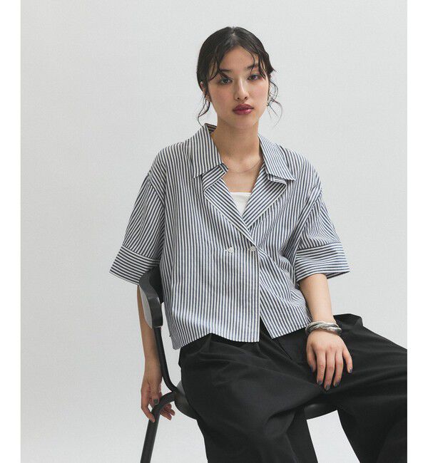 ADAM ET ROPE'「ハーフスリーブダブルボタンシャツ」|シャツ・ブラウス|