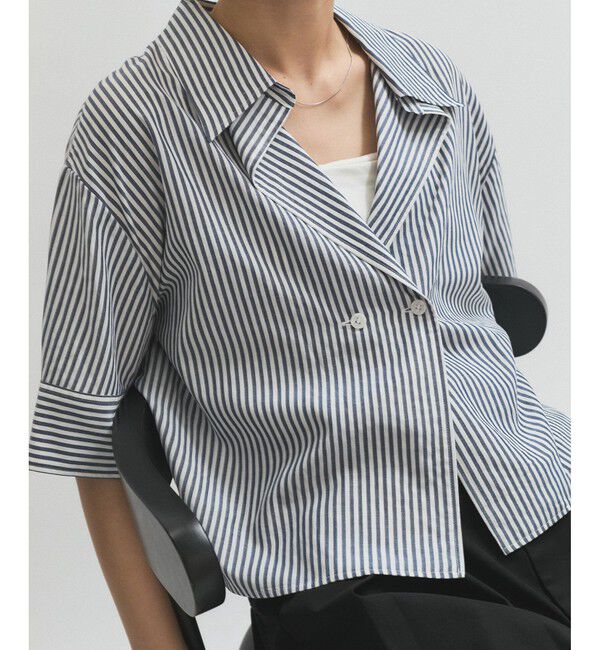 ADAM ET ROPE'「ハーフスリーブダブルボタンシャツ」|シャツ・ブラウス|