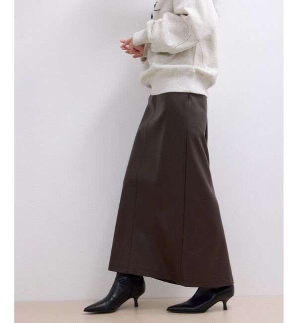 ADAM ET ROPE'「【WEB限定】シンセティックレザータイトスカート」|スカート|