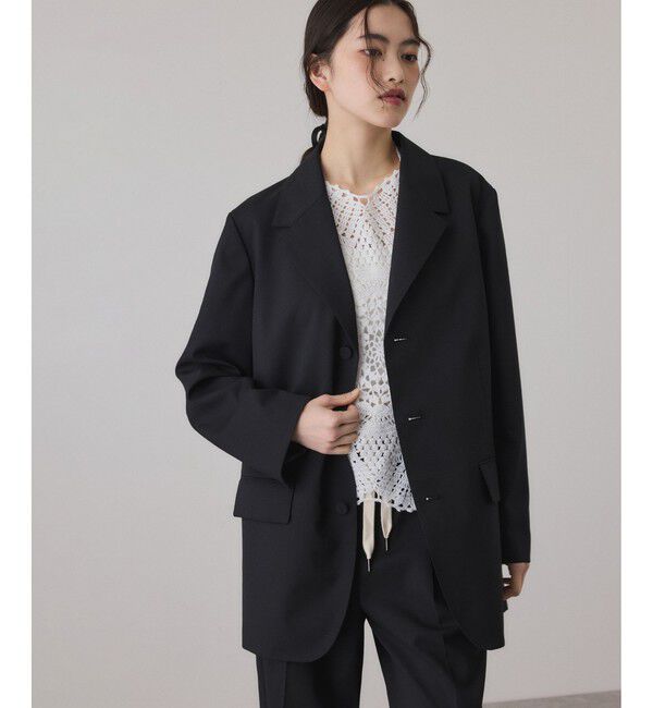 ADAM ET ROPE'「シングルブレストジャケット」|テーラードジャケット|ブラック(01)