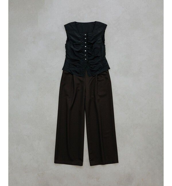 ADAM ET ROPE'「ブラウスコンビオールインワン」|オールインワン|