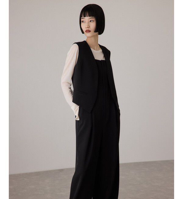 ADAM ET ROPE'「【サステナブル】ジレコンビロンパース」|オールインワン|