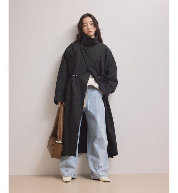 ADAM ET ROPE'「【WEB限定】・【サステナブル】スタンドカラーロングモッズコート」|ミリタリー・モッズコート|