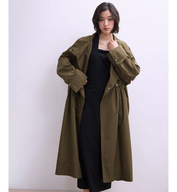 ADAM ET ROPE'「【WEB限定】・【サステナブル】スタンドカラーロングモッズコート」|ミリタリー・モッズコート|