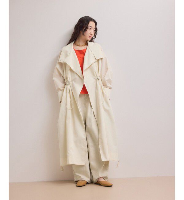 ADAM ET ROPE'「【WEB限定】・【サステナブル】スタンドカラーロングモッズコート」|ミリタリー・モッズコート|