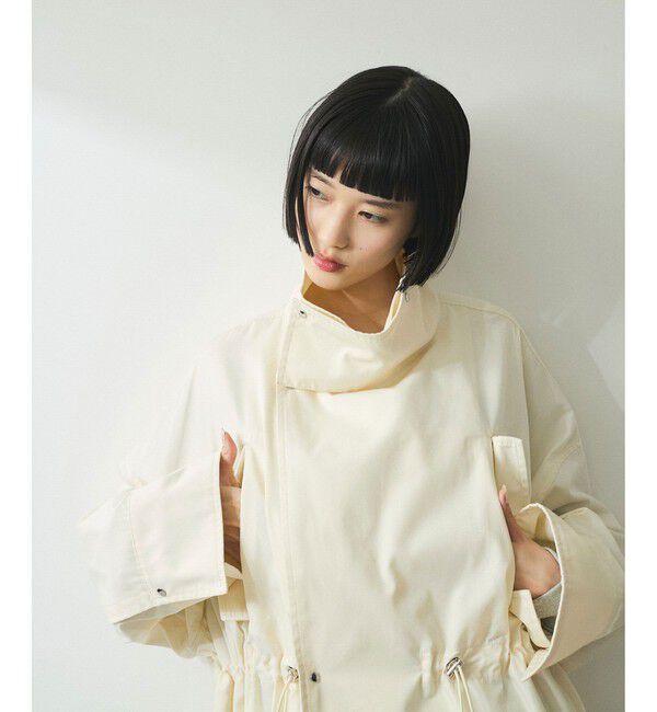 ADAM ET ROPE'「【WEB限定】・【サステナブル】スタンドカラーロングモッズコート」|ミリタリー・モッズコート|