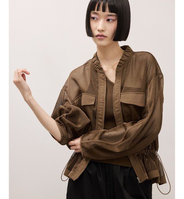 ADAM ET ROPE'「ドロストメッシュシャツ」|シャツ・ブラウス|