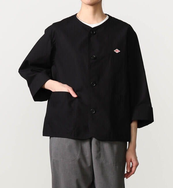 DANTON「DANTON | コットンリネンダンプ ノーカラージャケット WOMEN」|ノーカラージャケット|