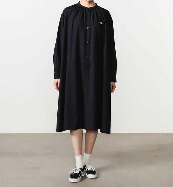 DANTON「DANTON | ブロード ギャザーシャツワンピース WOMEN」|ワンピース|NAVY