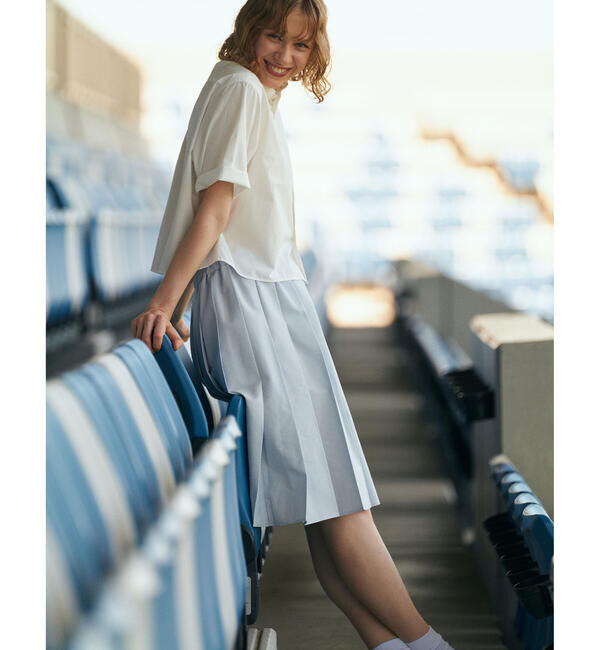 GYMPHLEX「Gymphlex | オクスフォード プリーツスカート WOMEN」|スカート|SAX