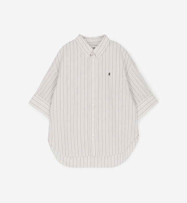 GYMPHLEX「Gymphlex | コットンタイプライター ストライプボタンダウンシャツ WOMEN」|シャツ・ブラウス|