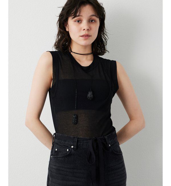  「シアータンクプルオーバー」|Tシャツ・カットソー|ブラック