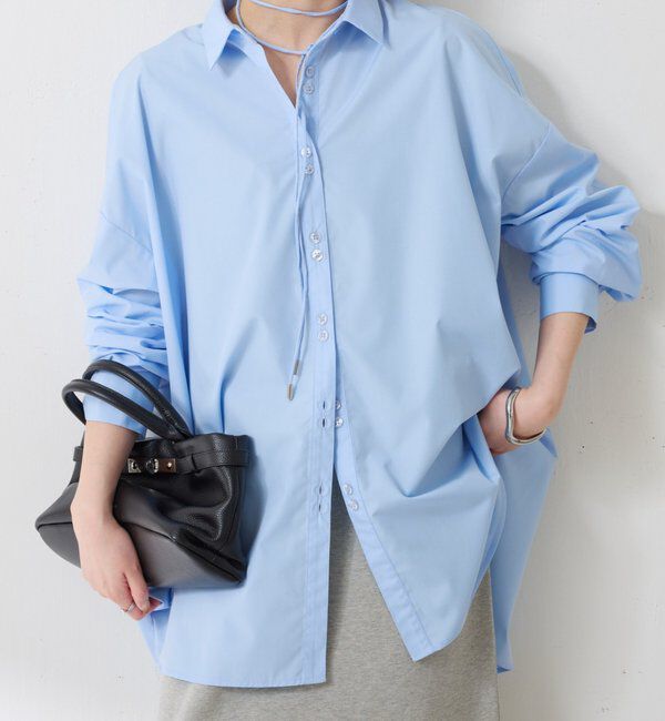  「【Nuel/ヌエル】 3WAYオーバーシャツ」|シャツ・ブラウス|ブルー