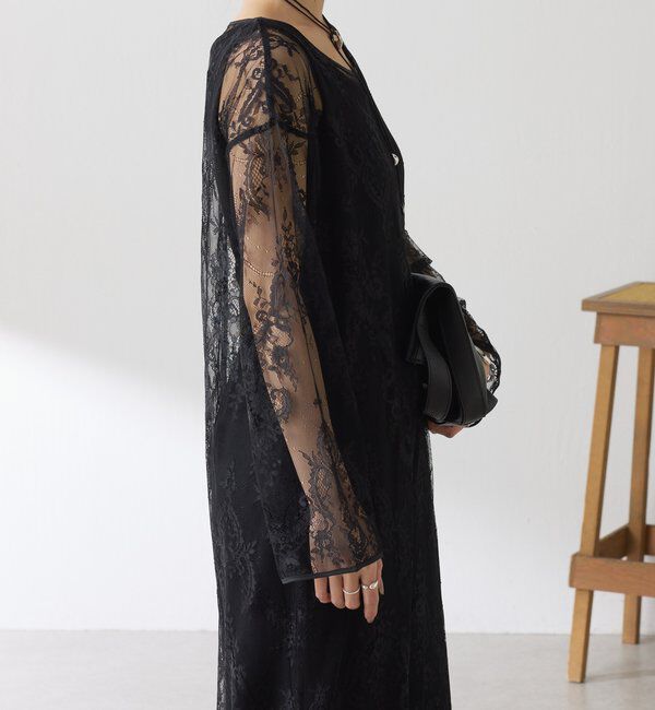  「【Nuel/ヌエル】 レースレイヤードワンピース」|ワンピース|