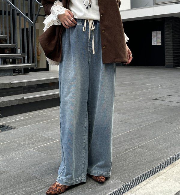  「【デニムなのにスウェット!?】デニムスウェットパンツ」|チノ|