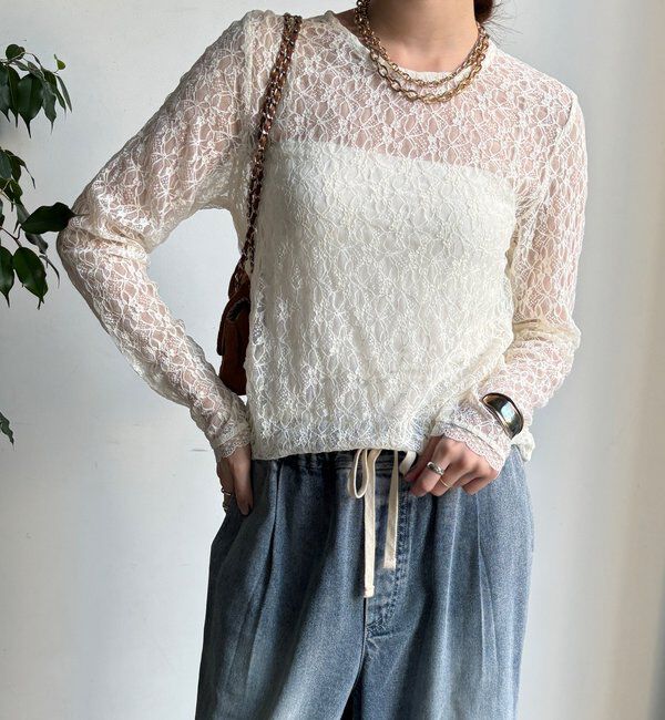  「【WEB限定】レースサイドタックプルオーバー」|Tシャツ・カットソー|