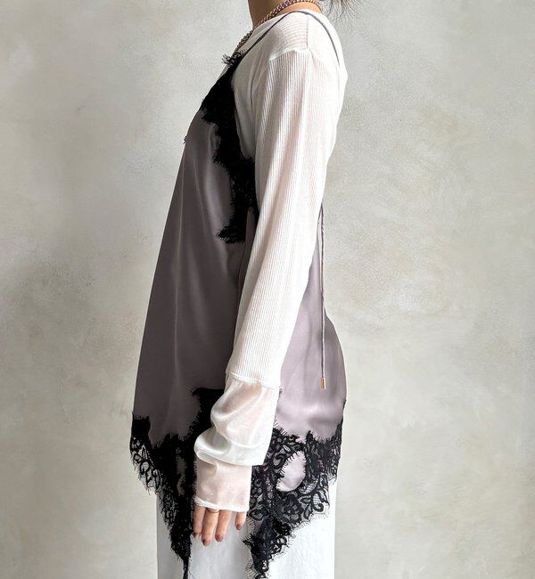  「ショート丈アシメレースキャミ」|シャツ・ブラウス|