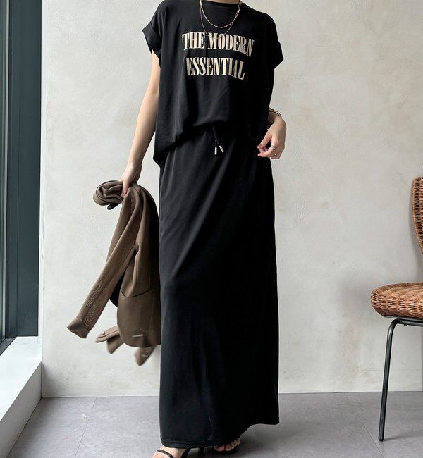  「【セットアップ可能】ソフトIラインスカート」|スカート|