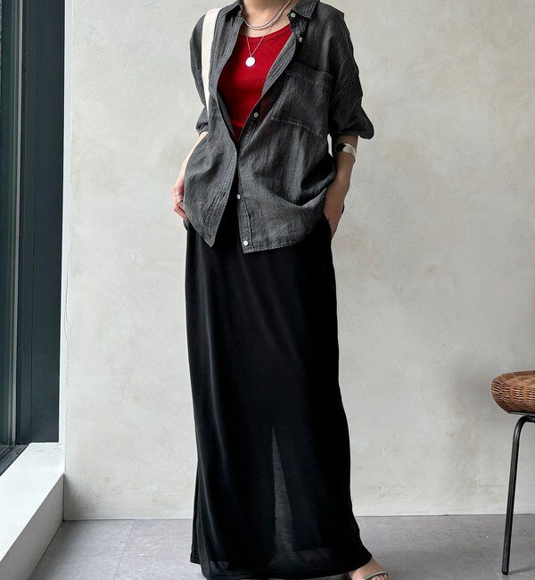  「【セットアップ可能】ソフトIラインスカート」|スカート|