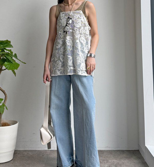  「【セットアップ可能】メッシュレースキャミ」|シャツ・ブラウス|