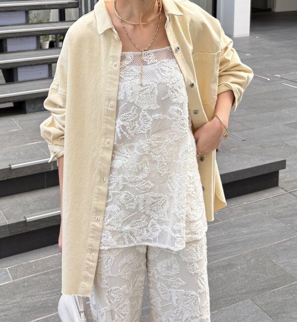  「【セットアップ可能】メッシュレースキャミ」|シャツ・ブラウス|