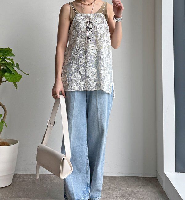  「【セットアップ可能】メッシュレースキャミ」|シャツ・ブラウス|