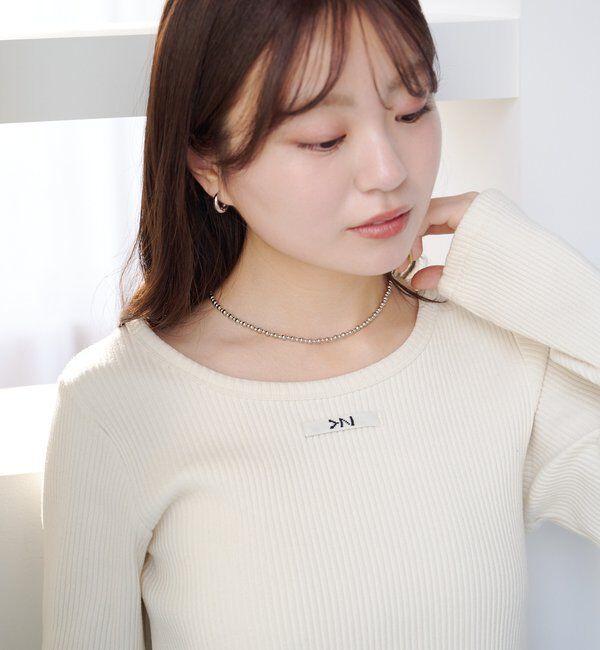  「【fiw.】メタルビーズネックレス」|ネックレス|