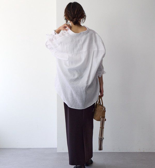  「予約【名品/サイズ展開あり】リネンワイドシャツ」|シャツ・ブラウス|