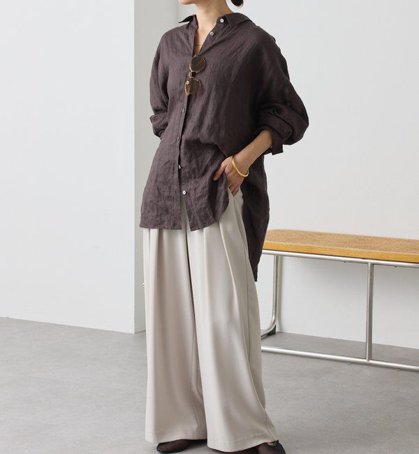  「予約【名品/サイズ展開あり】リネンワイドシャツ」|シャツ・ブラウス|