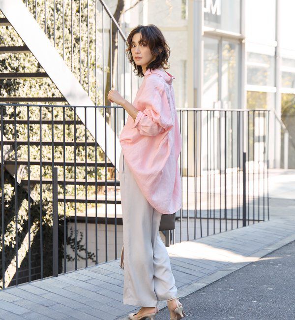  「【上品な光沢】サテンツイルイージーパンツ」|チノ|