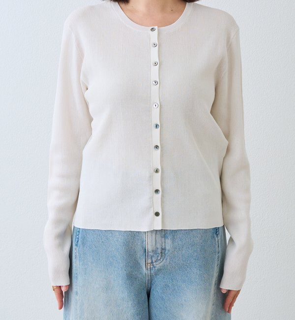  「【アンサンブル対応可】コットンリブカーディガン」|カーディガン|