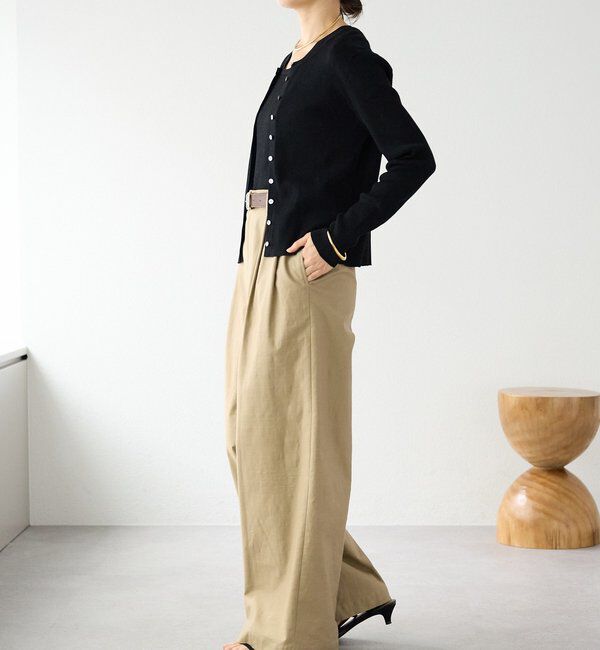  「【アンサンブル対応可】コットンリブカーディガン」|カーディガン|