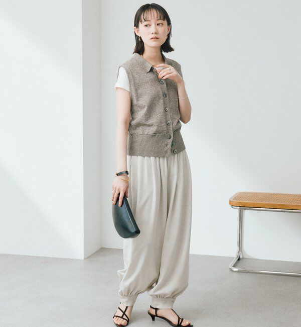  「予約【抜け感のある印象に】メランジポロカラーベスト」|ニット・セーター|