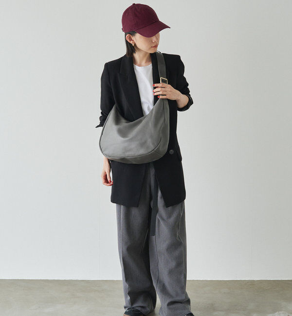  「ソフトレザーラウンドビッグショルダーバッグ」|ショルダー・メッセンジャー|