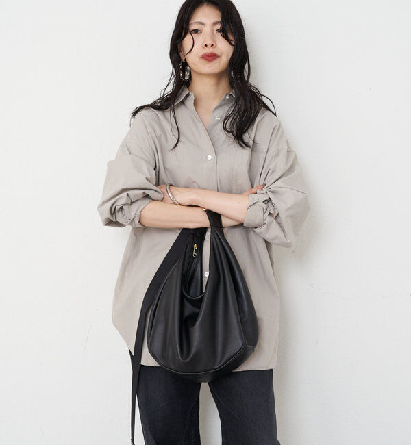  「ソフトレザーラウンドビッグショルダーバッグ」|ショルダー・メッセンジャー|