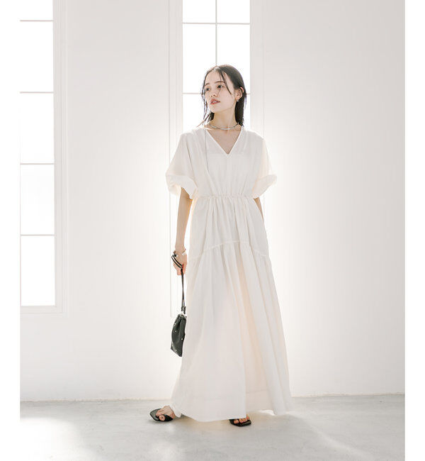  「【3サイズ展開】ドロストギャザーワンピース」|ワンピース|