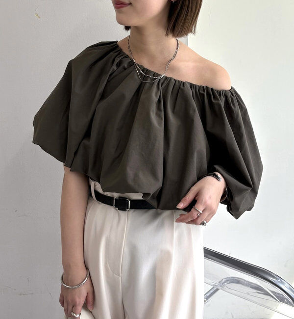  「バルーンブラウス」|シャツ・ブラウス|オリーブ