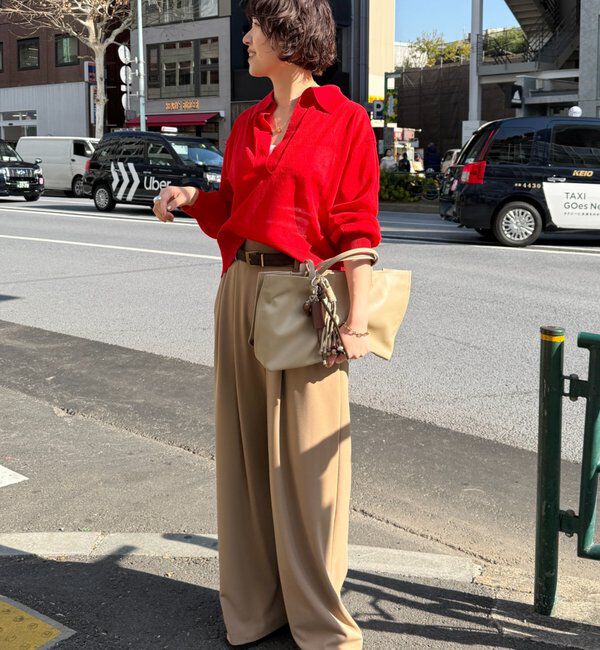  「【＠ld_risaコラボ】ジャージータックワイドパンツ」|チノ|