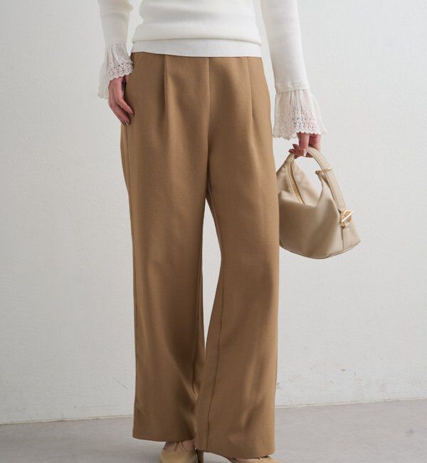  「麻調合繊タックパンツ」|チノ|