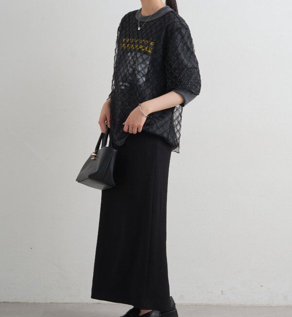  「ビーズシアーハーフスリーブブラウス」|シャツ・ブラウス|